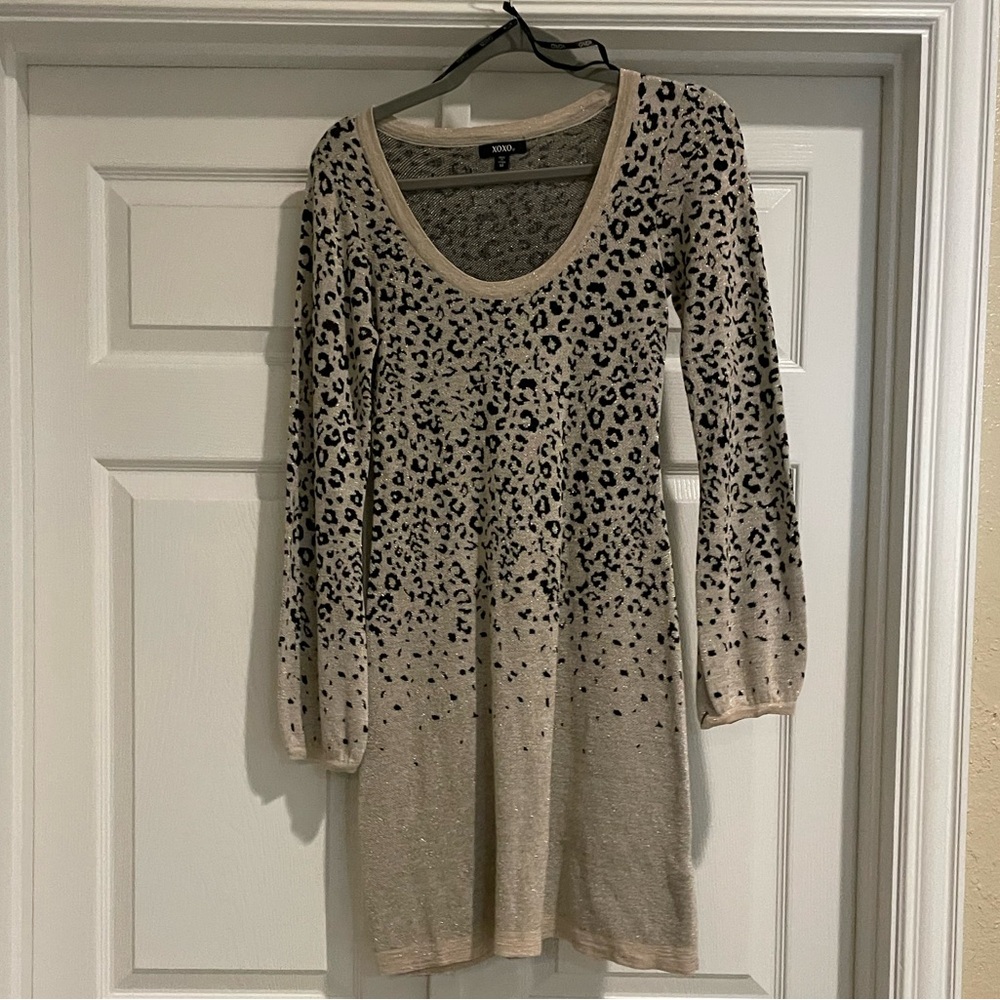 XOXO Leopard Sweater Dress